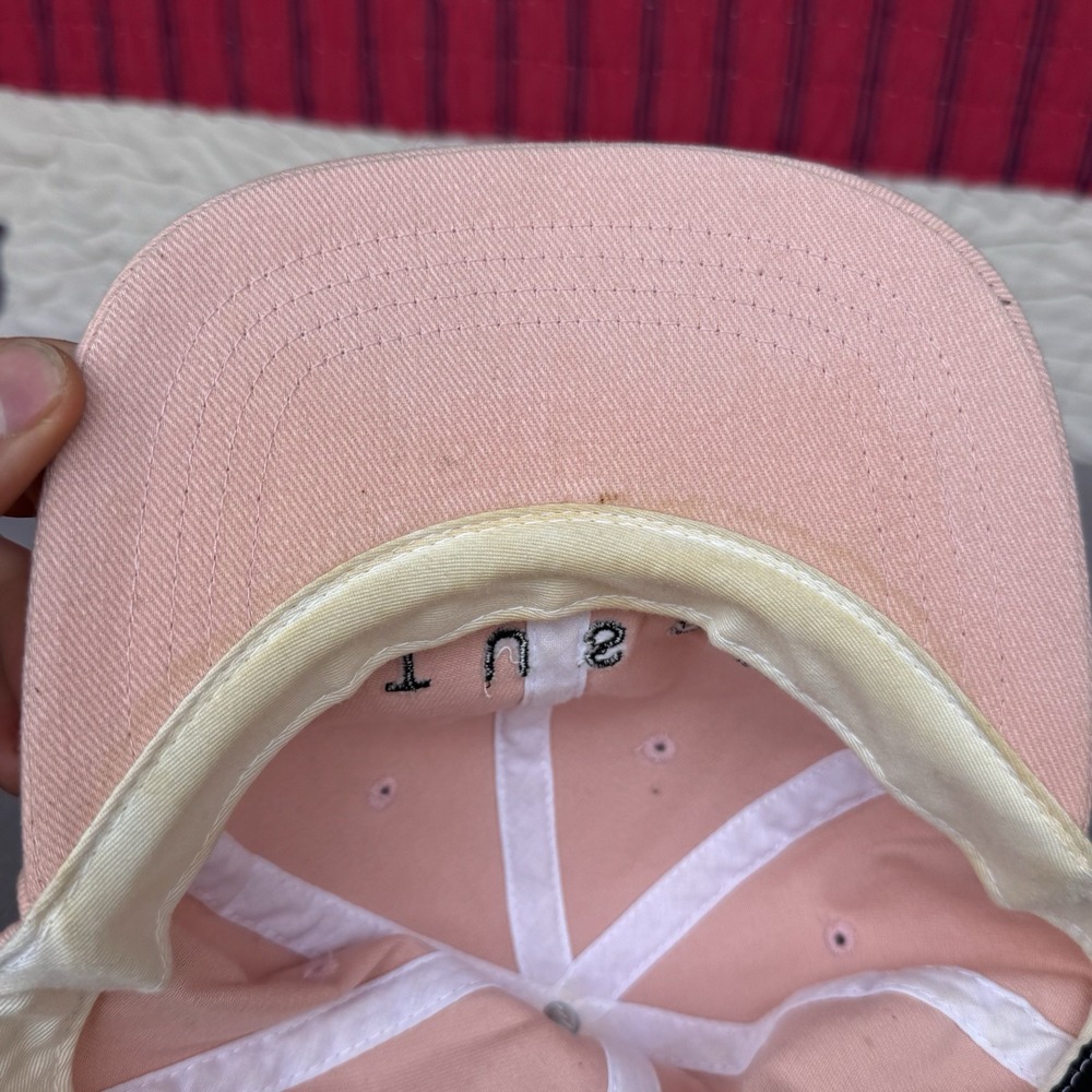 Stussy Pink Cotton Blend Baseball Cap OSFA Adjustable Strap Embroidered Logo Hat - Picture 6 of 7